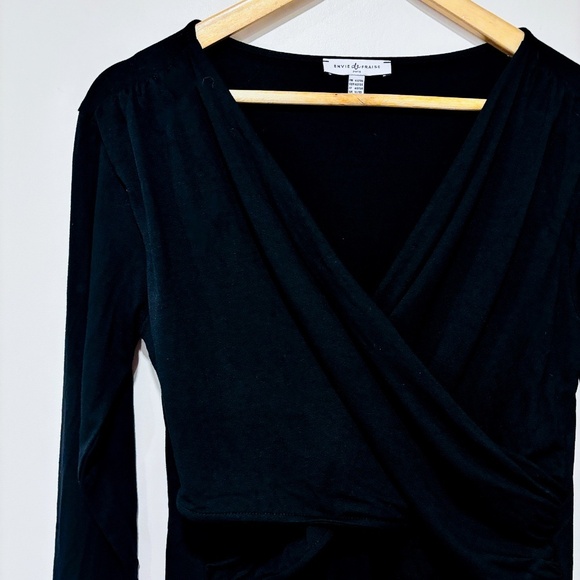🌼NWOT🌼 ENVIE DE FRAISE Black wrap dress - Picture 2 of 7